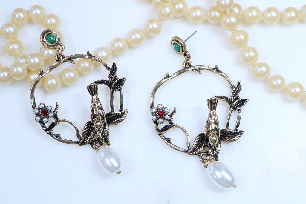 Make Peace Bird Earrings - Bali Moon Jewels