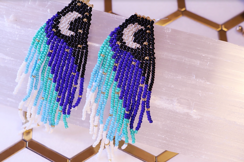 Blue Midnight Miyuki Earrings - Bali Moon Jewels