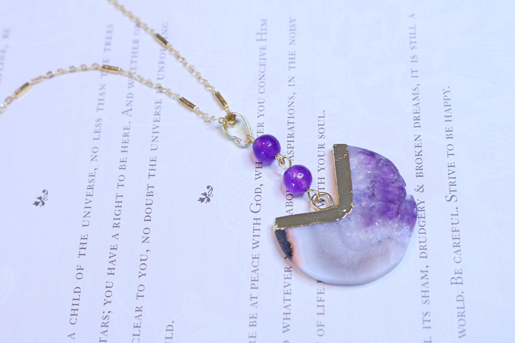 Violet Delights Geode Necklace - Bali Moon Jewels